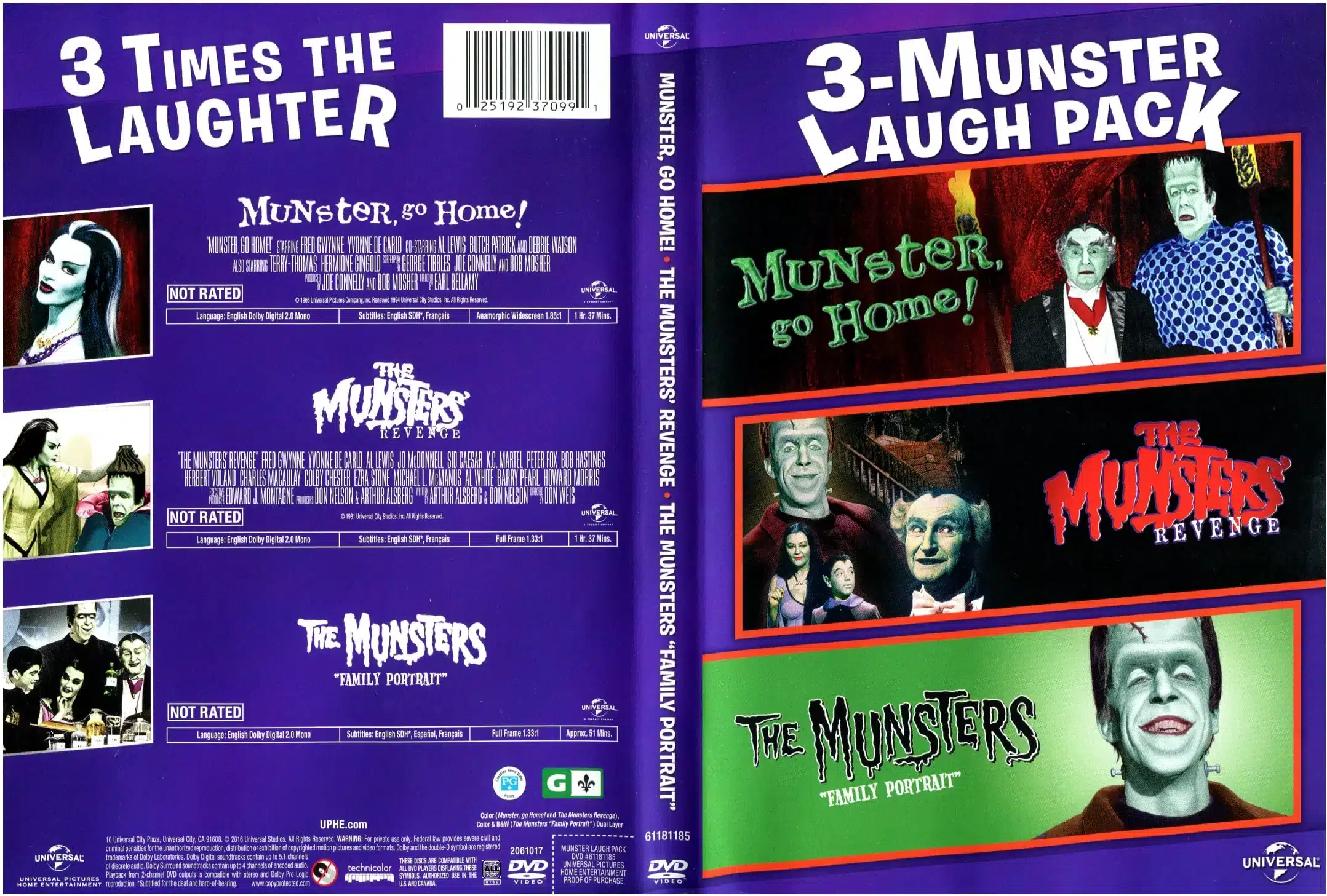 The Munsters 3 Movie Laugh Pack - DVD - Film Classics
